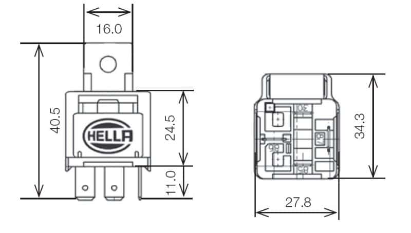 Hella — Hella Relay 12V 25A SPST 25A Fuse Bkt - view 2