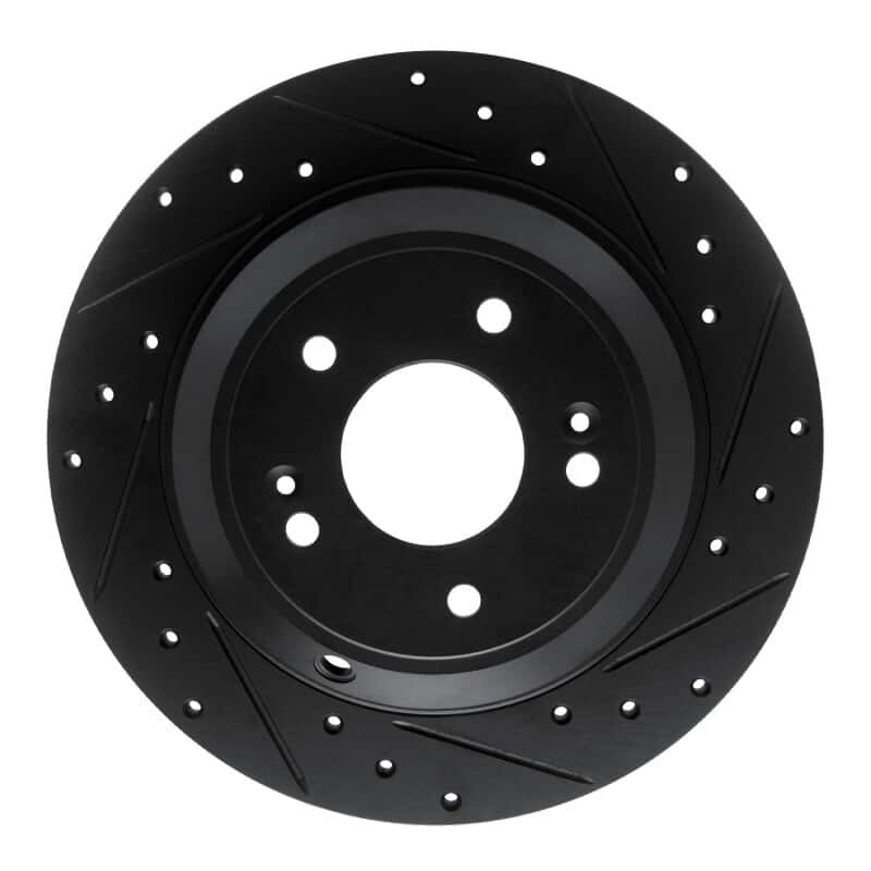 R1 Concepts — R1 18-23 Genesis G70 Rear Right Drilled & Slotted Black Brake Rotor
R1 Brake Rotor Drill - view 1