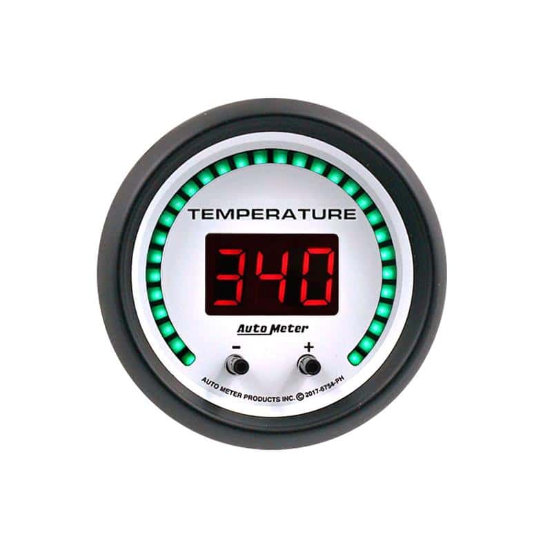 AutoMeter — Autometer 52.4mm White Switchable 60-340 Degrees F / 40-170 Degrees C Phantom Elite Digital Gauge - view 1