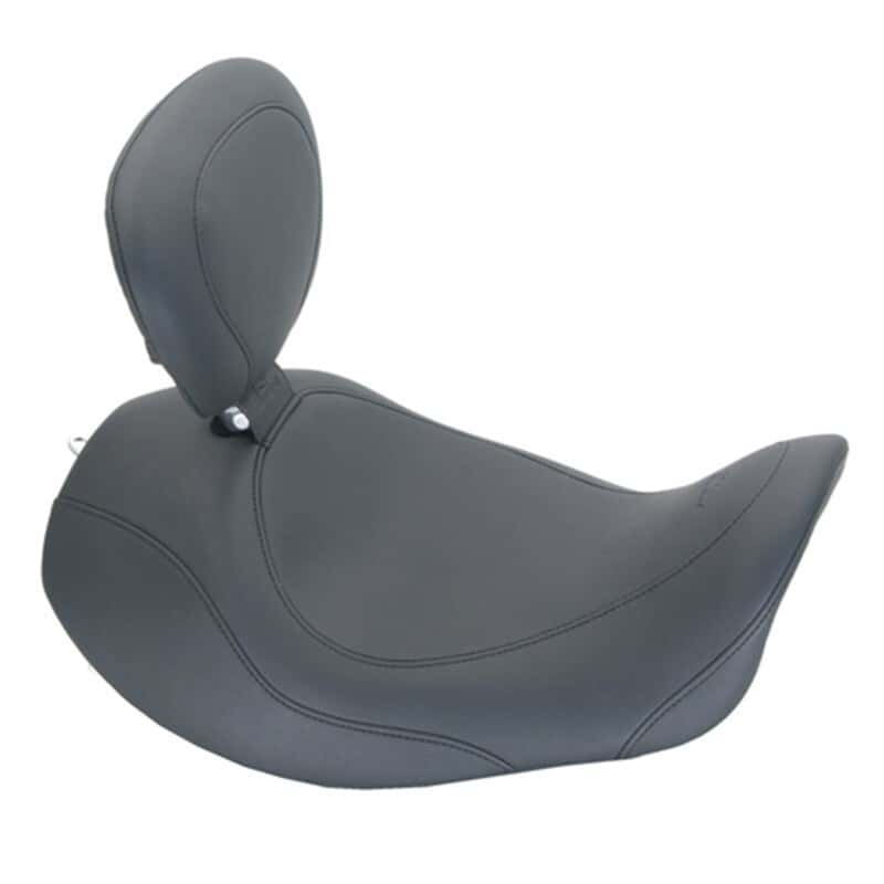 Mustang Motorcycle — Mustang 06-17 Harley Dyna Wide Tripper Forward Solo Seat w/Driver Backrest - Black - view 2