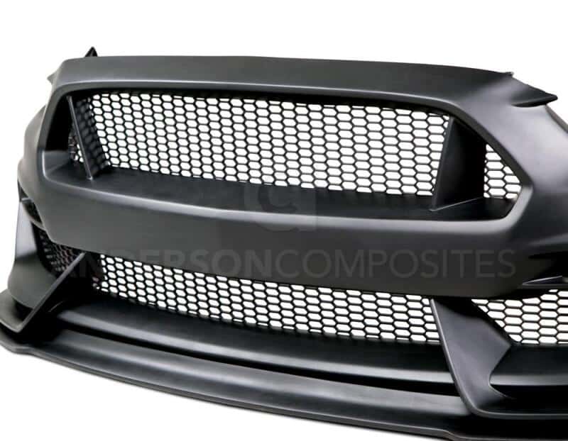 Anderson Composites — Anderson Composites 15-16 Ford Mustang GT350 Style Fiberglass Front Bumper w/ Front Lip - view 3