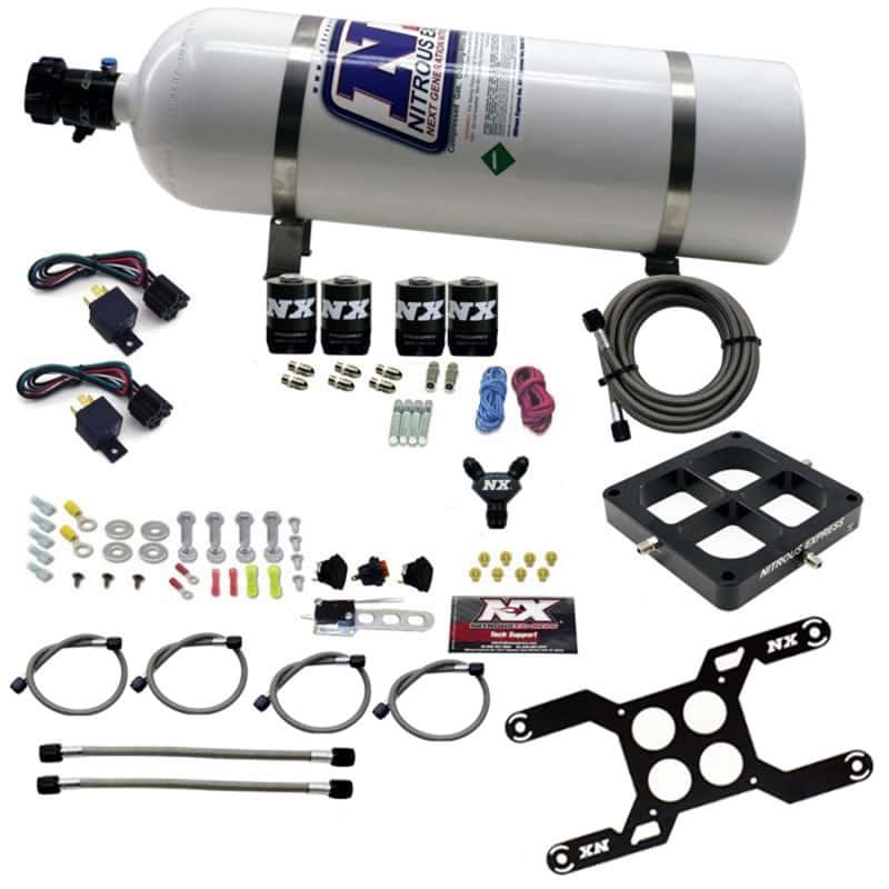 Nitrous Express — Nitrous Express Dominator Dual Stage Billet Crossbar Nitrous Kit (50-300 & 100-500HP) w/15lb Bottle
Injection System Kit
N2OSys - view 1