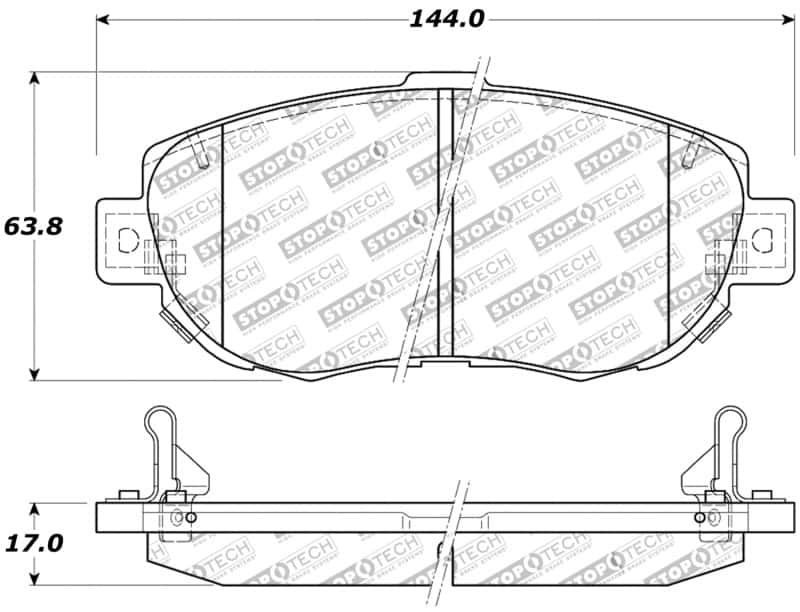 Stoptech — StopTech Performance 00-05 Lexus IS 250/300/350 / 02-09 SC 300/400/430 Front Brake Pads
Sprt Brk Pad W/Hdwr - view 2