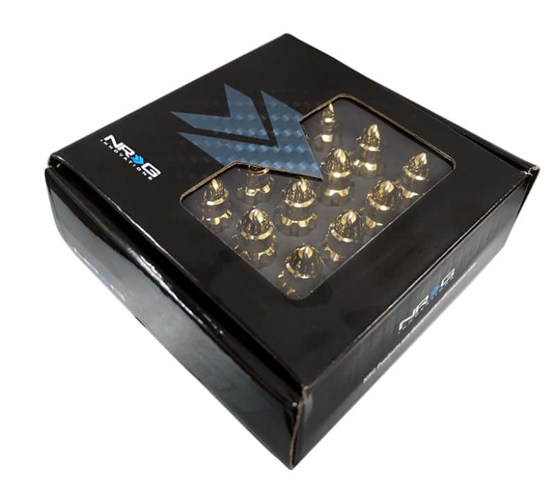 NRG — NRG 500 Series M12 X 1.5 Bullet Shape Steel Lug Nut Set - 21 Pc w/Lock Key - Chrome Gold - view 11