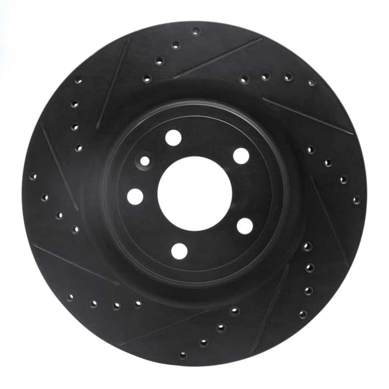 R1 Concepts — R1 11-14 Ford Mustang Front Left Drilled & Slotted Black Brake Rotor
R1 Brake Rotor Drill - view 1