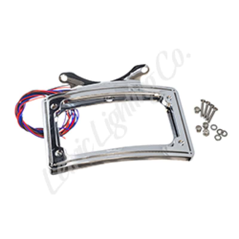 Letric Lighting — Letric Lighting 10-13 Street Glide Perfect Plate Light Chrome Curved License Plate Frame - view 2