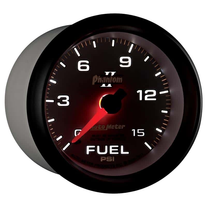 AutoMeter — Autometer Phantom II 2-5/8in 0-15PSI Mechanical Fuel Pressure Gauge
2-5/8" FUEL PRESS, 0 - view 7