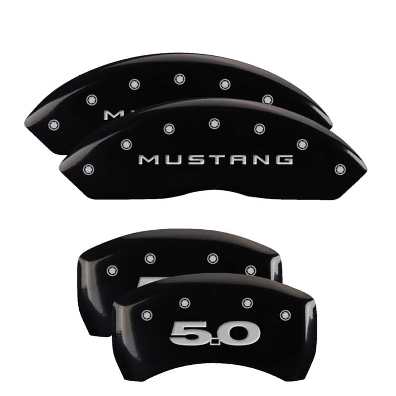 MGP — MGP 4 Caliper Covers Engraved Front Mustang Engraved Rear 50 Black finish silver ch
Caliper Covers - view 1