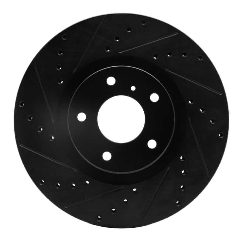 R1 Concepts — R1 03-23 Infiniti EX35 Front Left Drilled & Slotted Black Brake Rotor
R1 Brake Rotor Drill - view 1