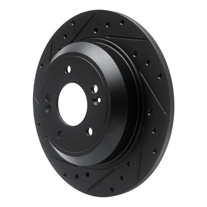 R1 Concepts — R1 18-23 Genesis G70 Rear Left Drilled & Slotted Black Brake Rotor
R1 Brake Rotor Drill - view 2