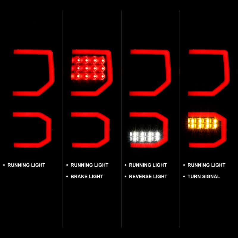 ANZO — ANZO 2007-2013 Toyota Tundra LED Taillights Plank Style Black w/Smoke Lens - view 10