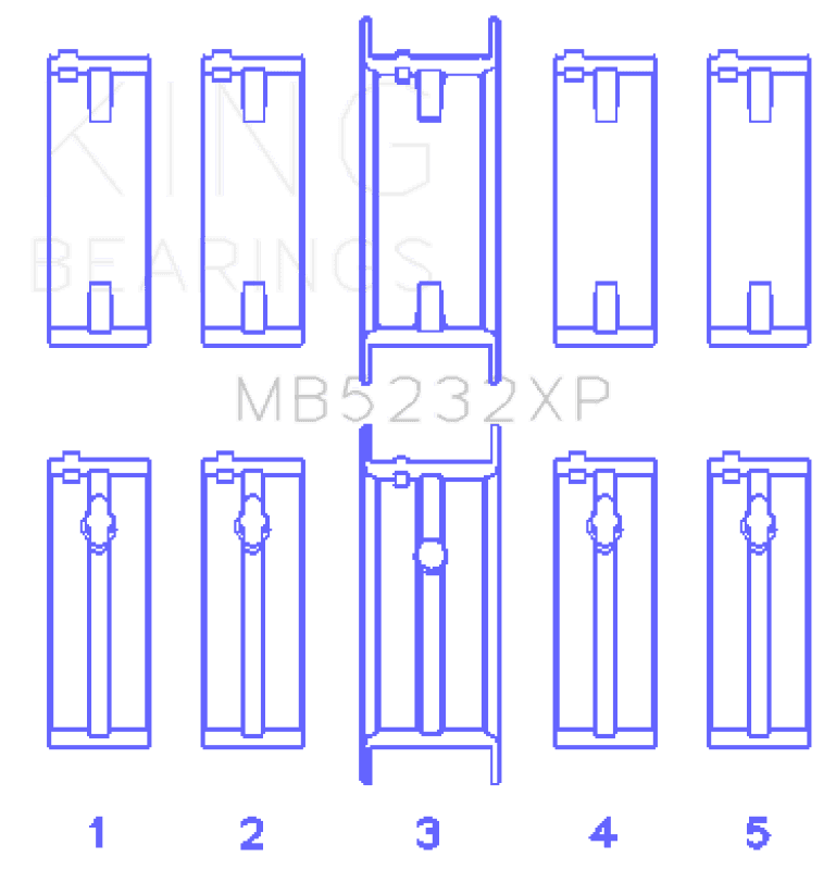 King Engine Bearings — King Engine Bearings Nissan CA16DET/CA18DET/CA20ET (Size +0.50mm) Main Bearing Set
Engine Bearing - view 1