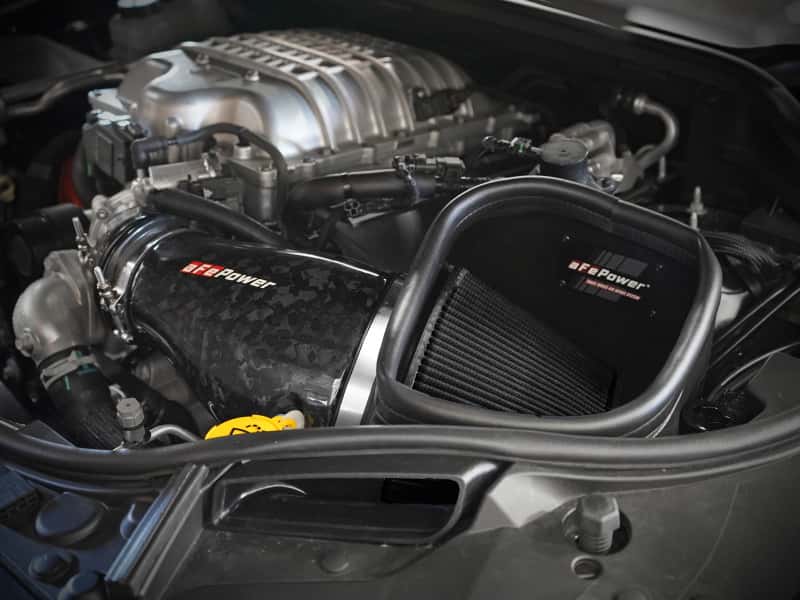 aFe — aFe 2021 Dodge Durango SRT Hellcat Track Series Carbon Fiber Cold Air Intake System w/ Pro 5R Filter
Track Series Intake  - view 9