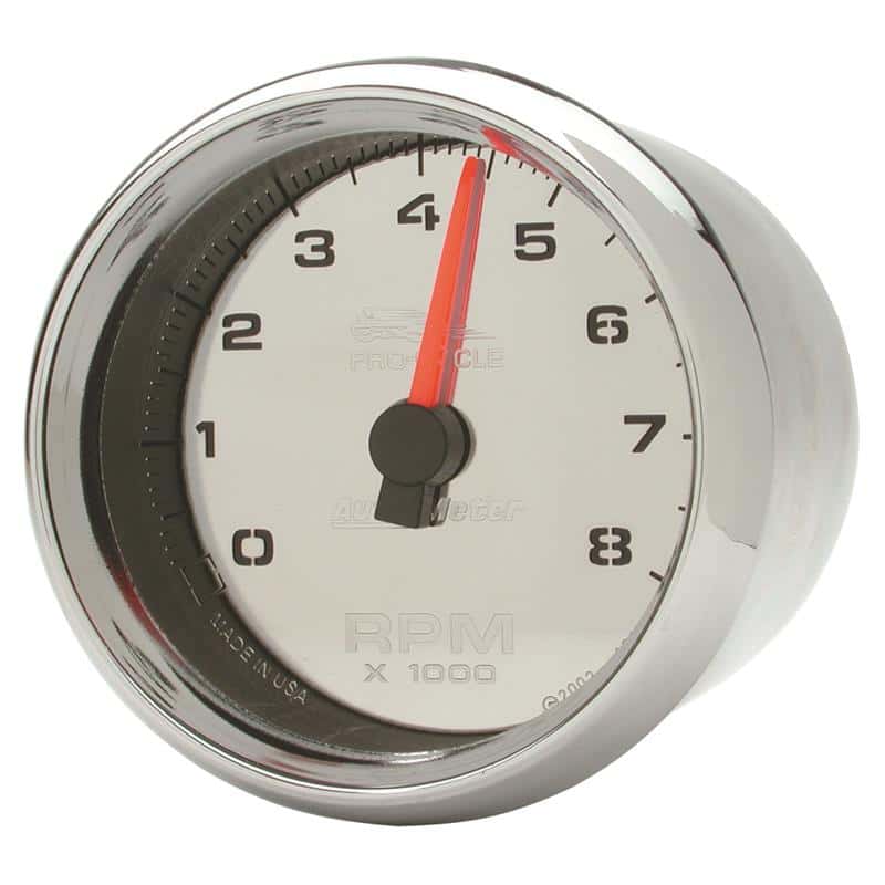 AutoMeter — Autometer Pro-Cycle Gauge Tach 2-5/8in 8K Rpm 2&4 Cylinder Chrome
2.6" 8KRPM CHRM PC - view 2