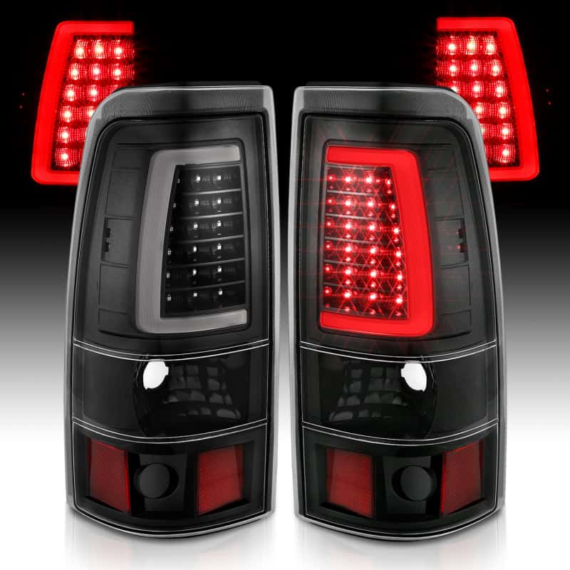 ANZO — ANZO 1999-2002 Chevy Silverado 1500 LED Taillights Plank Style Black w/Clear Lens - view 6