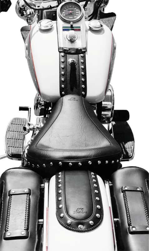 Mustang Motorcycle — Mustang 04-21 Harley Sportster 4.5 Wide Touring Solo Seat w/Driver Backrest - Black - view 2