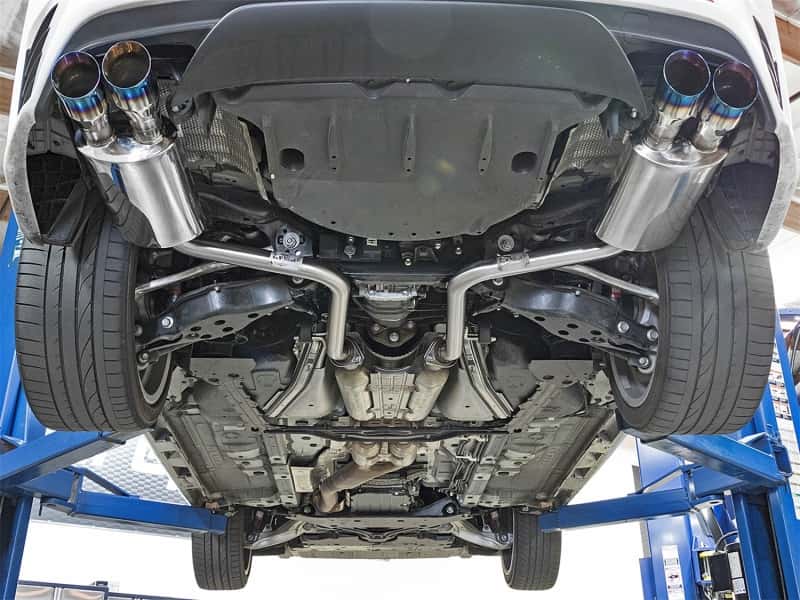 aFe — aFe Takeda 16-17 Lexus RC 200T 2.0L (t) 2in. SS Axle-Back Exhaust System w/Polished Blue Tips
Axle-Back Exhaust - view 5