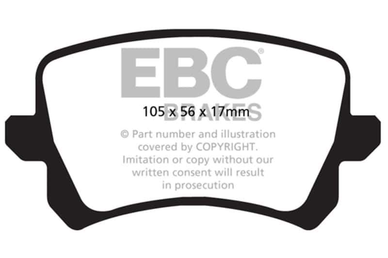 EBC — EBC 08-17 Volkswagen Passat CC Yellowstuff Rear Brake Pads
EBC 15+ Audi Q3 2.0 Turbo Yellowstuff Rear Brake Pads
Disc Brake Pad - view 1