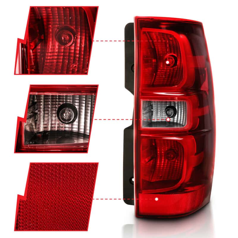ANZO — ANZO 2007-2014 Chevy Tahoe Taillight Red/Clear Lens (OE Replacement) - view 8