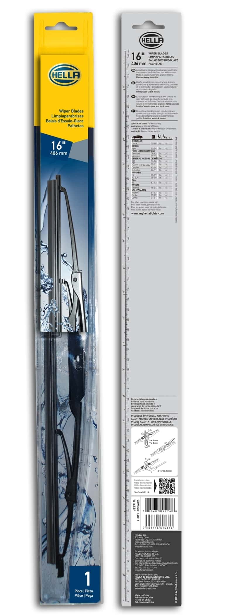 Hella — Hella Standard Wiper Blade 16in - Single
WIPER BLADE 16 '' ST - view 7