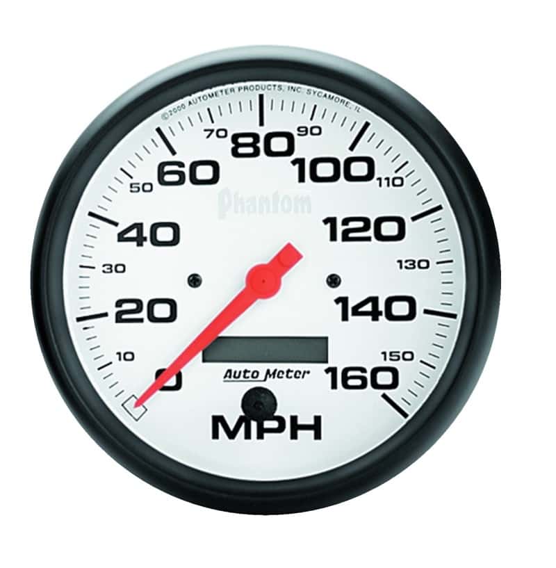 AutoMeter — Autometer Phantom 5in 160 MPH Speedometer Electric Program w/ LCD Odometer
5" SPEEDO, 160 MPH, - view 1