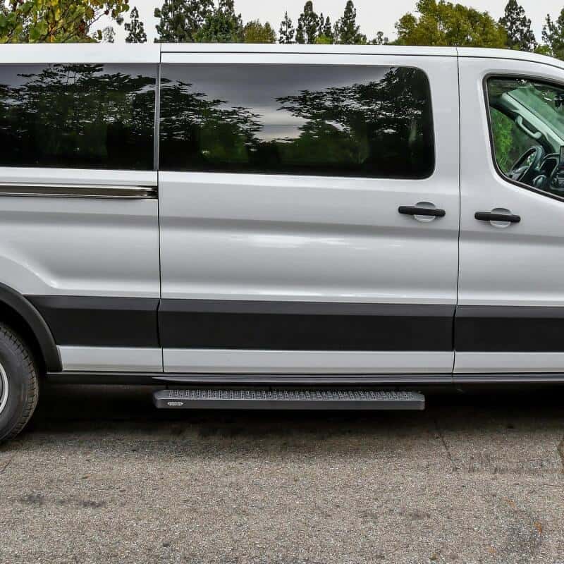 Westin — Westin Ford Transit Van 150/250/350 (Single 54in Pass Door) Grate Steps Running Boards - Tex. Blk
Running Board - view 5