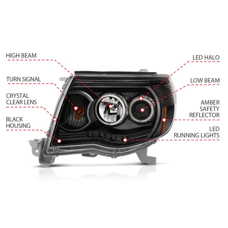 ANZO — ANZO 2005-2011 Toyota Tacoma Projector Headlights w/ Halo Black
Head Light Set
HdLtSet - view 11