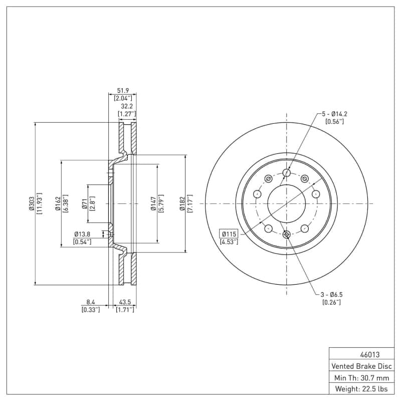 DFC — DFC 03-08 Cadillac Seville Front Brake Rotor
DFC Brake Rotor - view 6