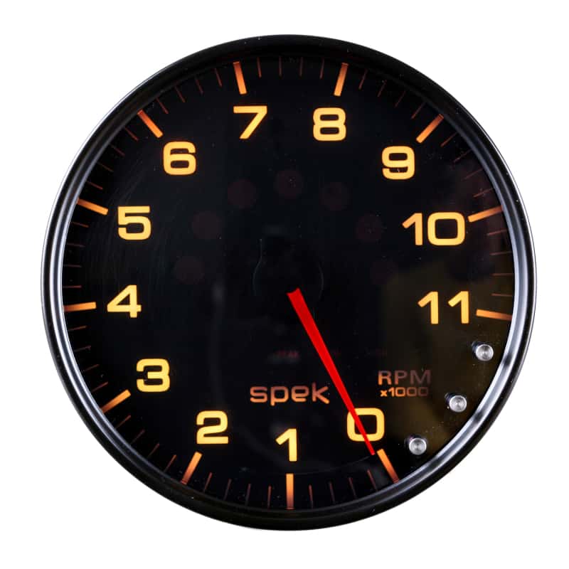 AutoMeter — Autometer Spek-Pro Gauge Tachometer 5in 11K Rpm W/Shift Light & Peak Mem Black/Smoke/Black
GA 5" 11KRPM BSB SPK - view 15