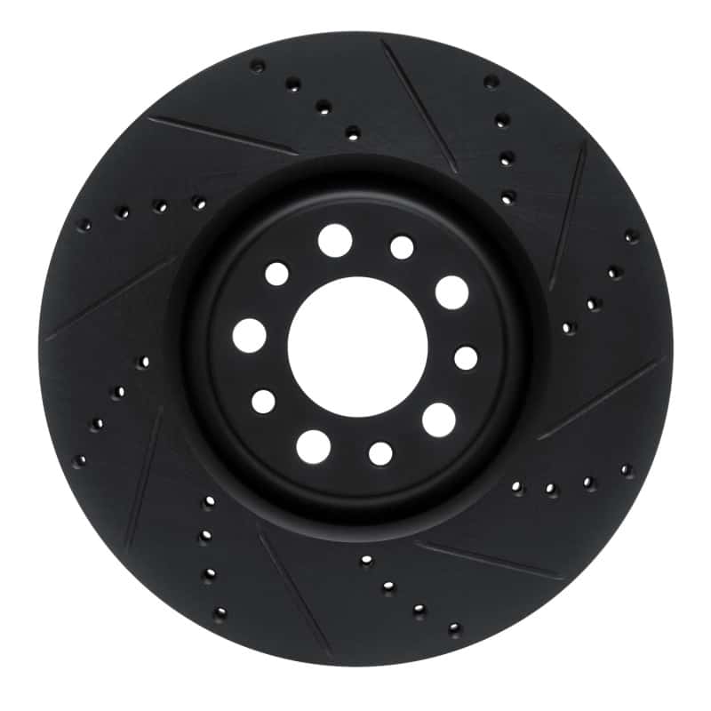 R1 Concepts — R1 2017-2025 Alfa Romeo Stelvio Front Right Drilled & Slotted Black Brake Rotor
R1 Brake Rotor Drill - view 1