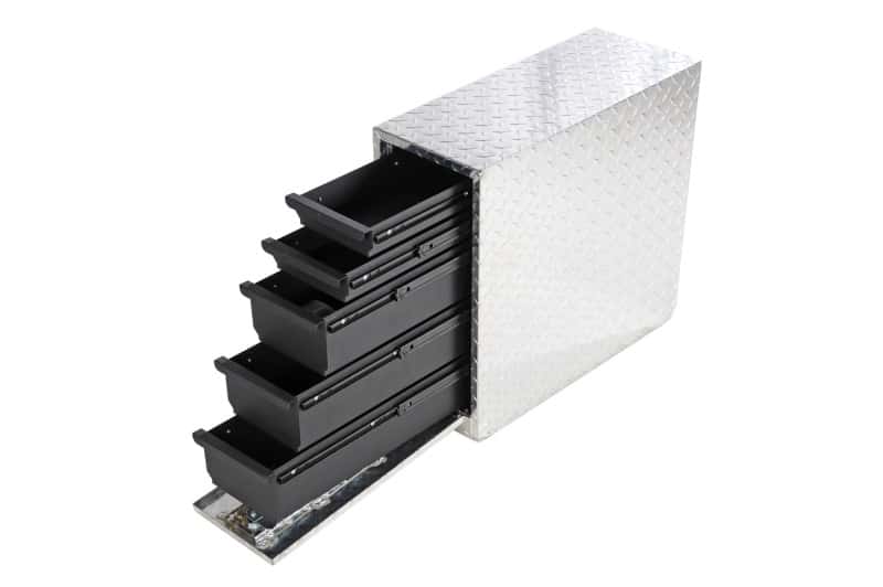 Dee Zee — Dee Zee Universal Tool Box - Wheel Well Box With Drawers (Aluminum)
ToolBxTrkBedSideRail - view 1