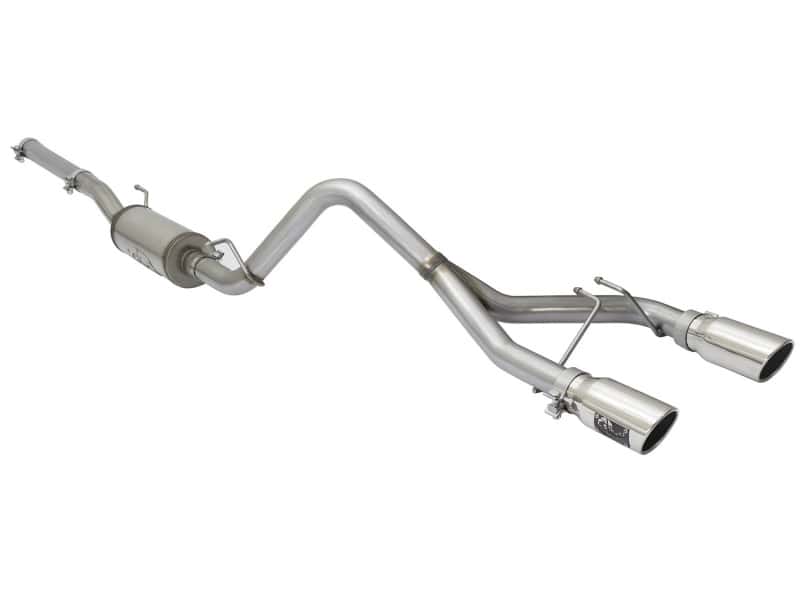 aFe — aFe Rebel Series CB 2.5in Dual Center Exit SS Exhaust w/ Polish Tip 07-15 Jeep Wrangler 3.6L/3.8L V6
Cat-Back Exhaust - view 3