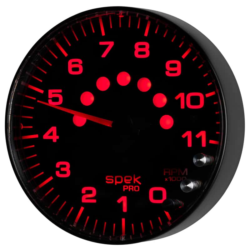 AutoMeter — Autometer Spek-Pro Gauge Tachometer 5in 11K Rpm W/Shift Light & Peak Mem Black/Black
GA 5" 11KRPM BFB SPK - view 18