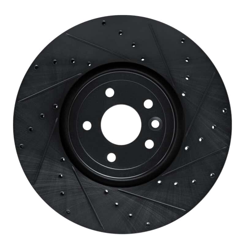 R1 Concepts — R1 16-24 Jaguar XF Front Right Drilled & Slotted Black Brake Rotor
R1 Brake Rotor Drill - view 1