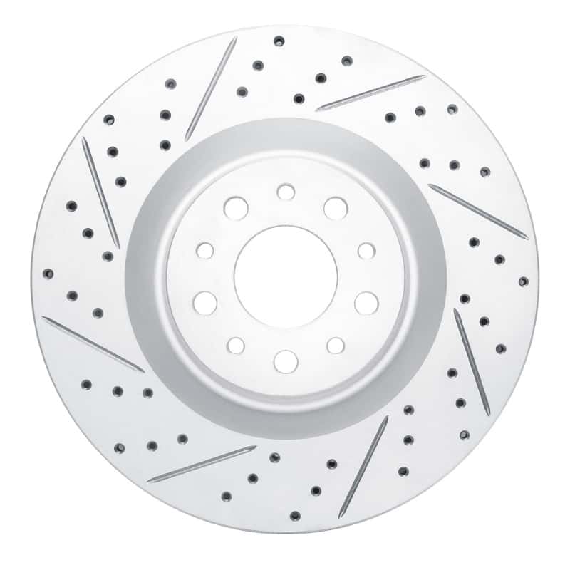 R1 Concepts — R1 14-19 Fiat 500L Front Left Drilled & Slotted Geo-Carbon Rotor - view 1
