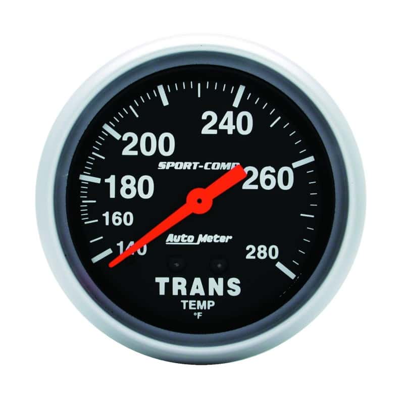 AutoMeter — Autometer Sport-Comp 2-5/8in 140-280 Degrees (F) Mechanical Transmission Temp Gauge
2-5/8" TRANS TEMP, 1 - view 1