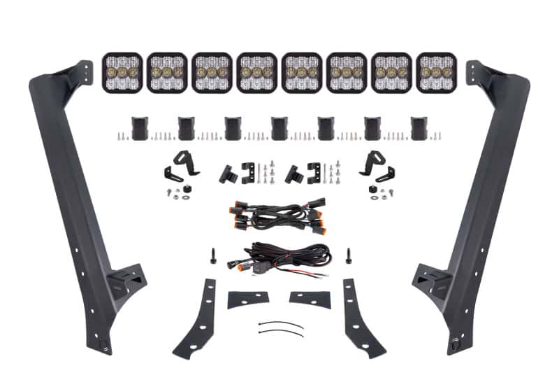 Diode Dynamics — Diode Dynamics Jeep JK SS5 Sport CrossLink Windshield - White Combo Lightbar Kit - view 1