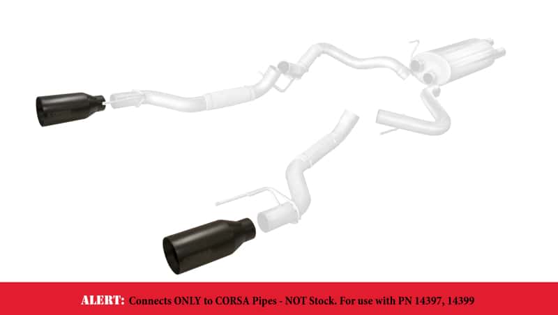 CORSA Performance — Corsa 2017-2020 Ford F-150 Raptor 3in Inlet / 5in Outlet Black Cerakote Tip Kit (For Corsa Exh Only)
Exhaust - view 4