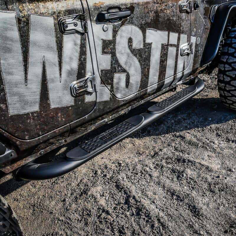 Westin — Westin 18-22 Jeep Wrangler JLU 4dr Platinum 4 Oval Nerf Step Bars - Tex. Blk
Nerf/Step Bar - view 4