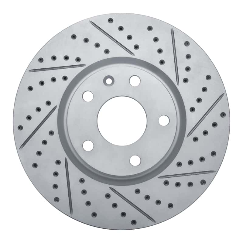 R1 Concepts — R1 14-19 Chevrolet Corvette Front Right Drilled & Slotted Geo-Carbon Rotor - view 1