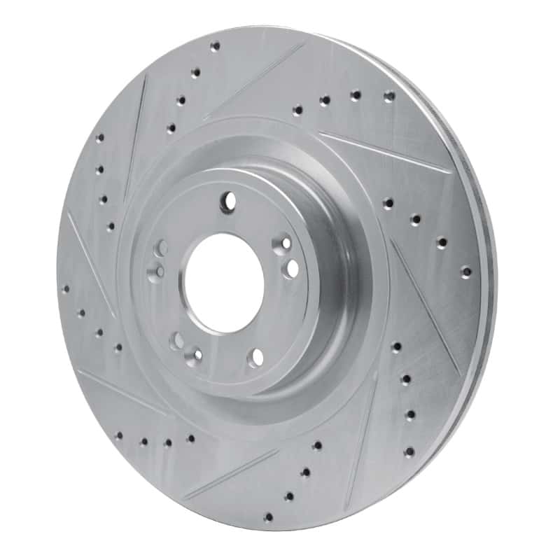 R1 Concepts — R1 12-17 Genesis G80 Front Left Drilled & Slotted Silver Brake Rotor
R1 Brake Rotor Drill - view 2