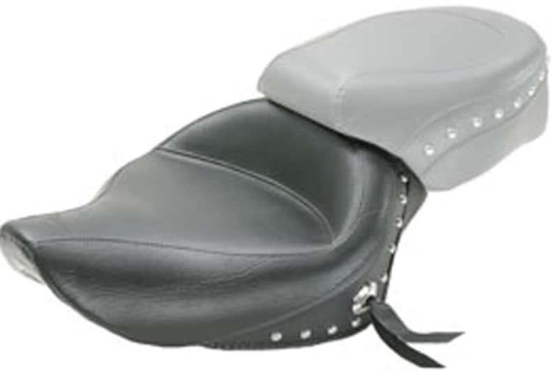 Mustang Motorcycle — Mustang 04-21 Harley Sportster 4.5 Gallon Wide Touring Solo Seat w/Studs - Black - view 1