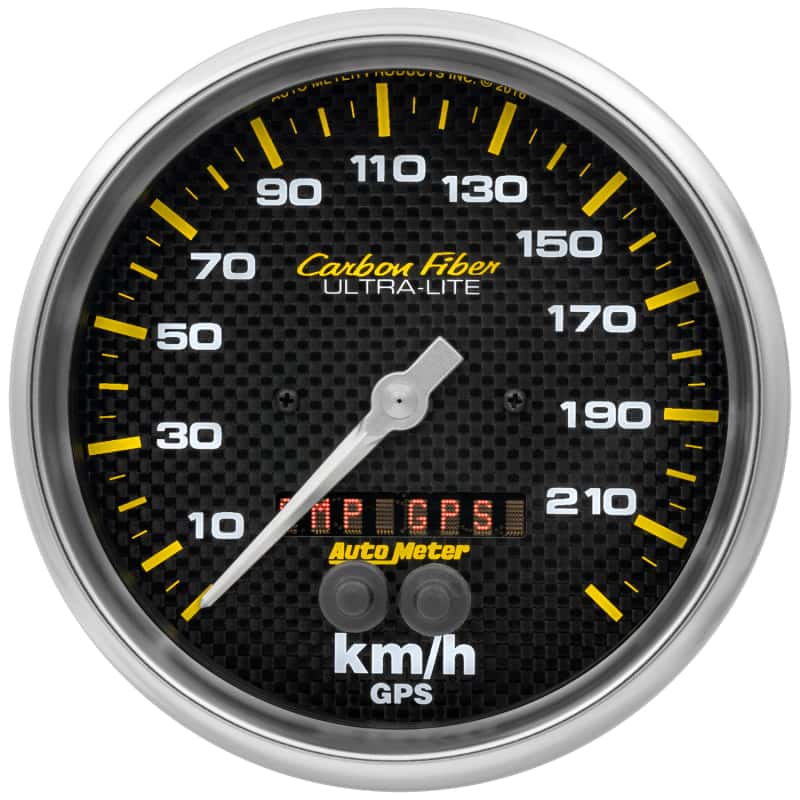 AutoMeter — Autometer Carbon Fiber 5in. 0-225 KM/H (GPS) Speedometer Gauge
GA 5" SPD GPS K CF - view 1