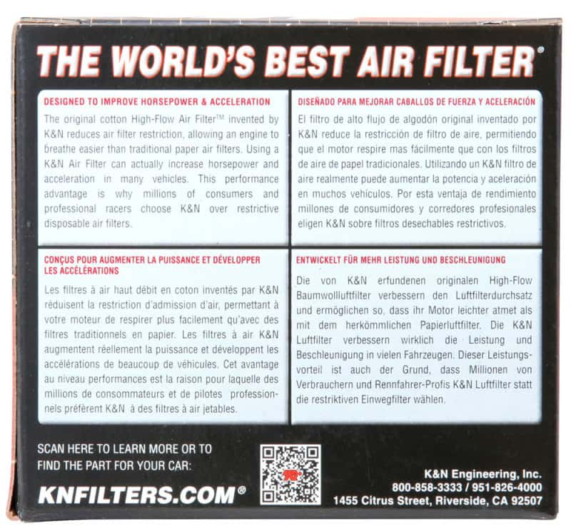K&N Engineering — K&N 1-3/4in FLG 4 X 2-7/8in B 3 X 2in T 2-3/4in L Universal Clamp-On Air Filter
Universal Clamp-On A
Clamp-on Air Filter - view 8