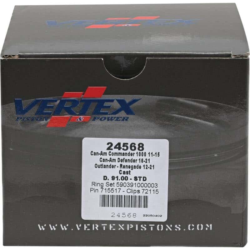 Vertex Pistons — Vertex Piston 11-19 Can-Am Commander 1000 1000cc Cast Replica Piston Kit - view 4