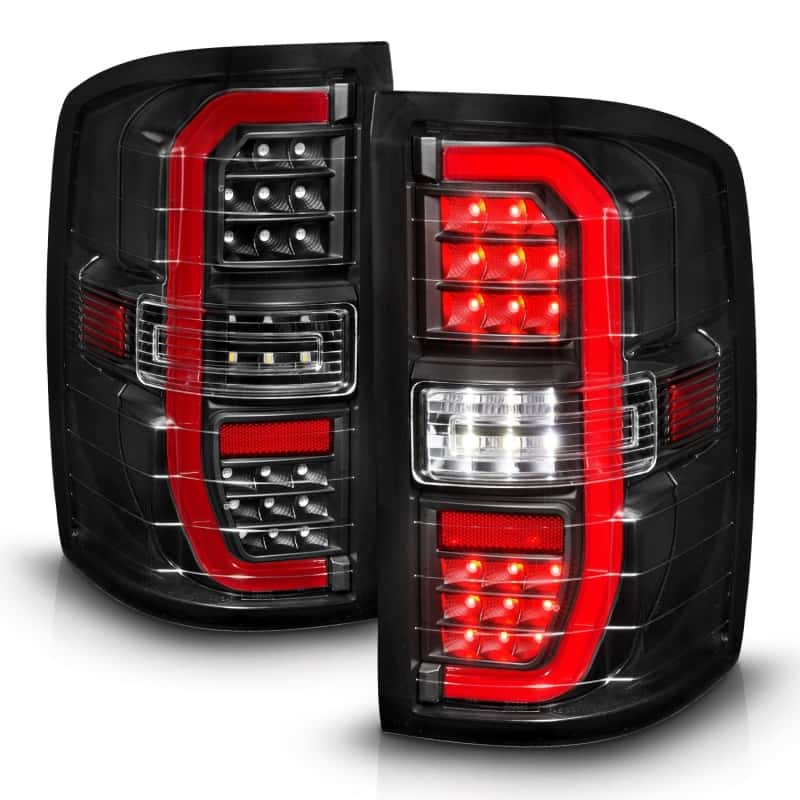 ANZO — ANZO 14-18 GMC Sierra 1500 Full LED Taillights Black Housing Clear Lens (w/C Light Bars)
Tail Light Set - view 3