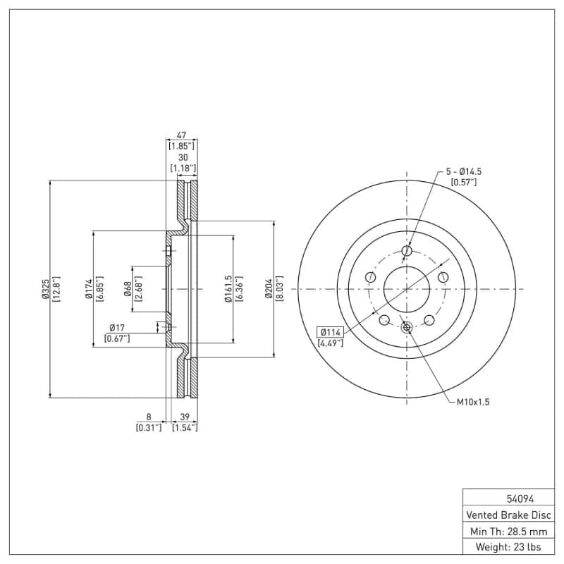 DFC — DFC 11-19 Ford Taurus (Excl SHO) Front GeoSPEC Coated Rotor
DFC Brake Rotor - view 6