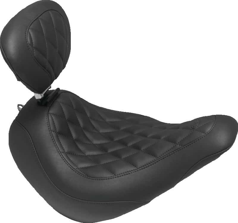 Mustang Motorcycle — Mustang 18-21 Harley Low Rider, Sport Glide Wide Tripper Solo Seat w/DBR Diamond Stitch - Black - view 2