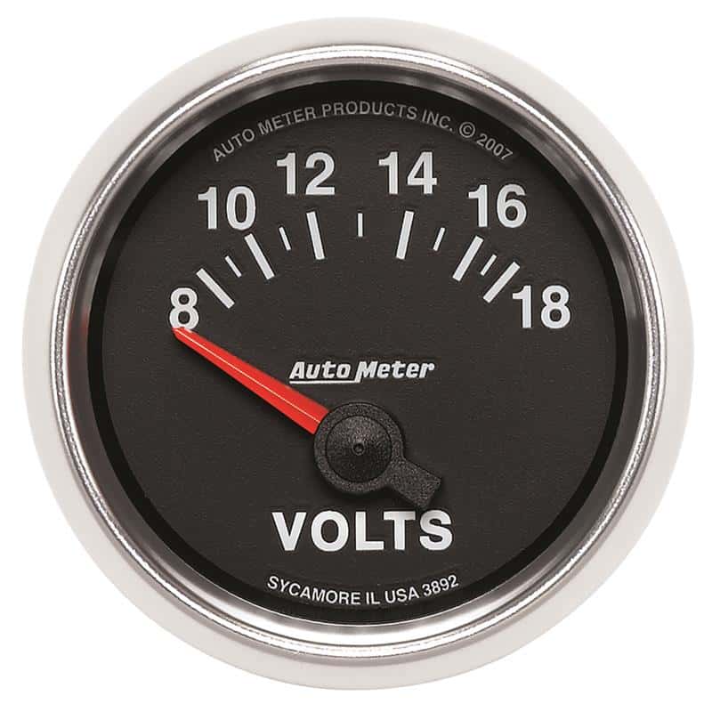 AutoMeter — Autometer GS 52mm 8-18 Volts Short Sweep Electronic Voltmeter Gauge
2-1/16" VOLTMETER, 8 - view 2