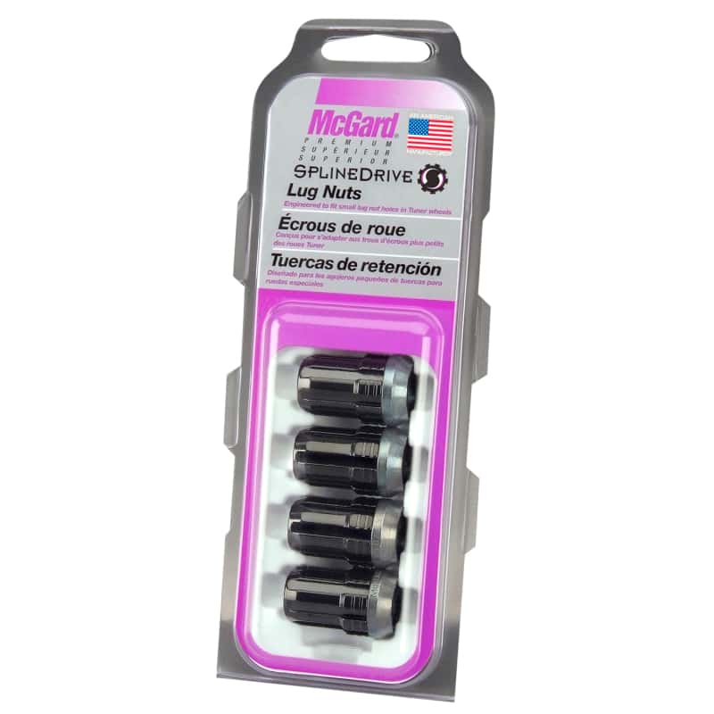 McGard — McGard SplineDrive Lug Nut (Cone Seat) M12X1.5 / 1.24in. Length (4-Pack) - Black (Req. Tool) - view 3